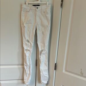 Hollister White Stretchy High-Rise Skinny Jeans